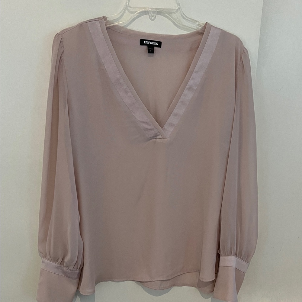 Express Women's Elegant Cream V-Neck Blouse